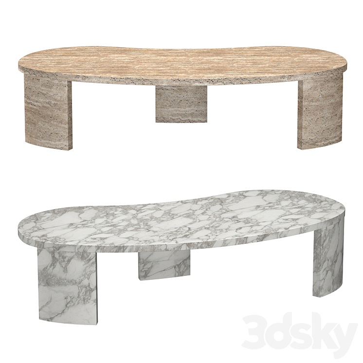 VINCI ITALIAN TRAVERTINE COFFEE TABLE 3DS Max Model - thumbnail 1