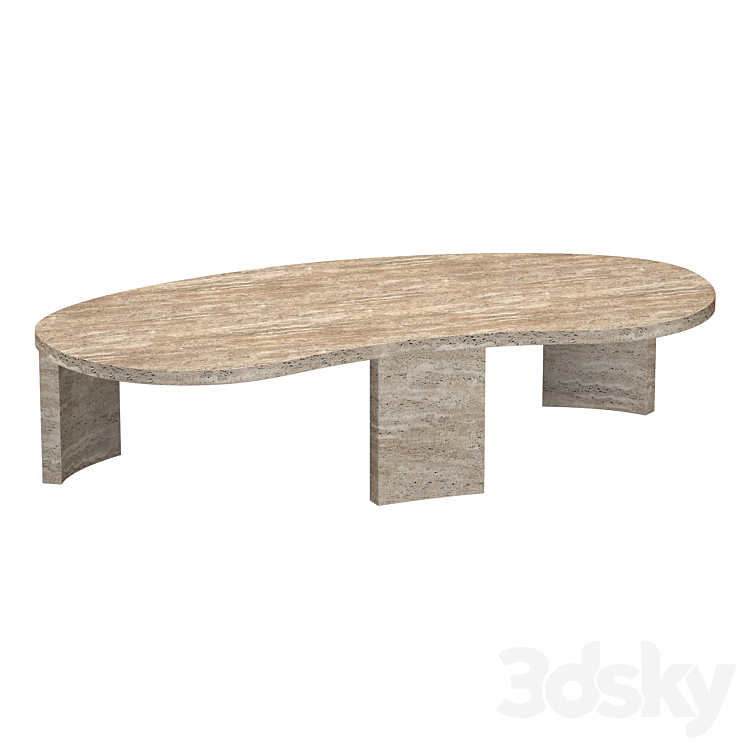 VINCI ITALIAN TRAVERTINE COFFEE TABLE 3DS Max Model - thumbnail 2