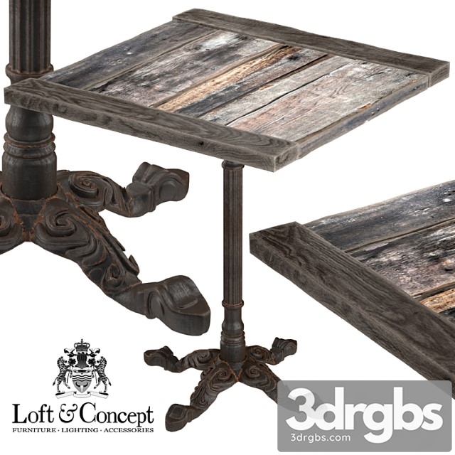 Vintage restaurant table square 2 3dsmax Download - thumbnail 1