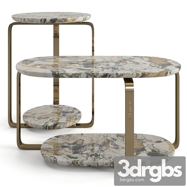 Visionnaire Button Coffee Tables Set 3dsmax Download - thumbnail 1