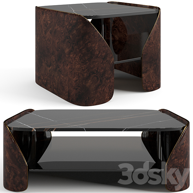 Visionnaire Fitzgerald coffee tables set 3ds Max - thumbnail 1