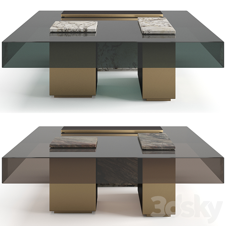 Visionnaire Marty coffee table 3DS Max Model - thumbnail 1