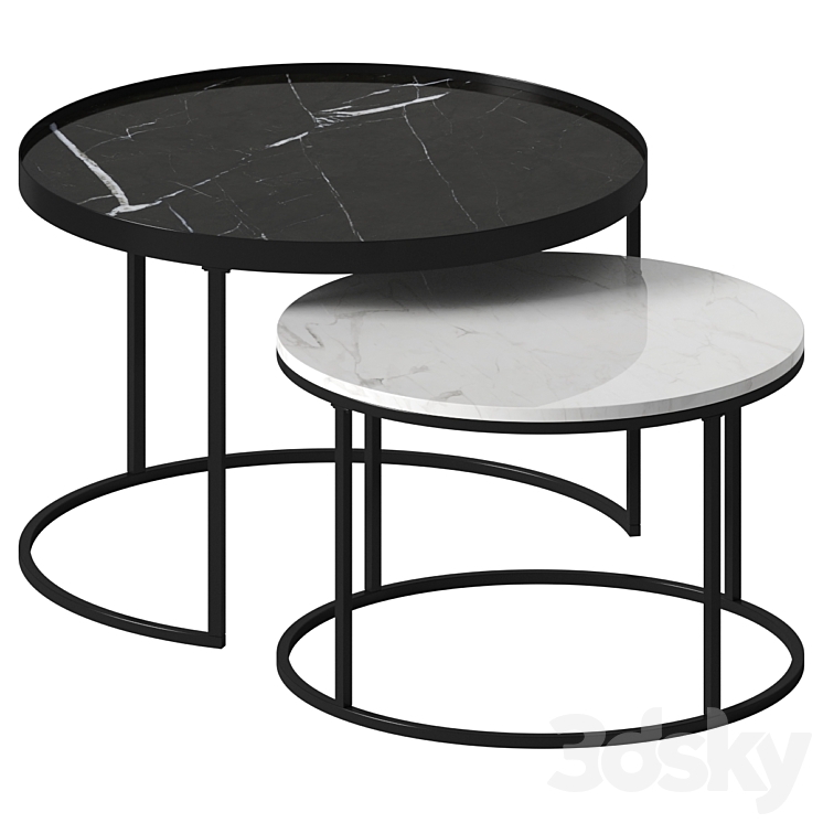 Walker Edison – Round Coffee Tables 3DS Max Model - thumbnail 1