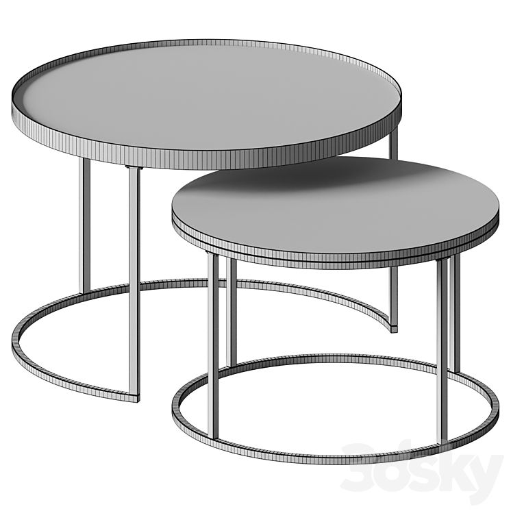 Walker Edison – Round Coffee Tables 3DS Max Model - thumbnail 2