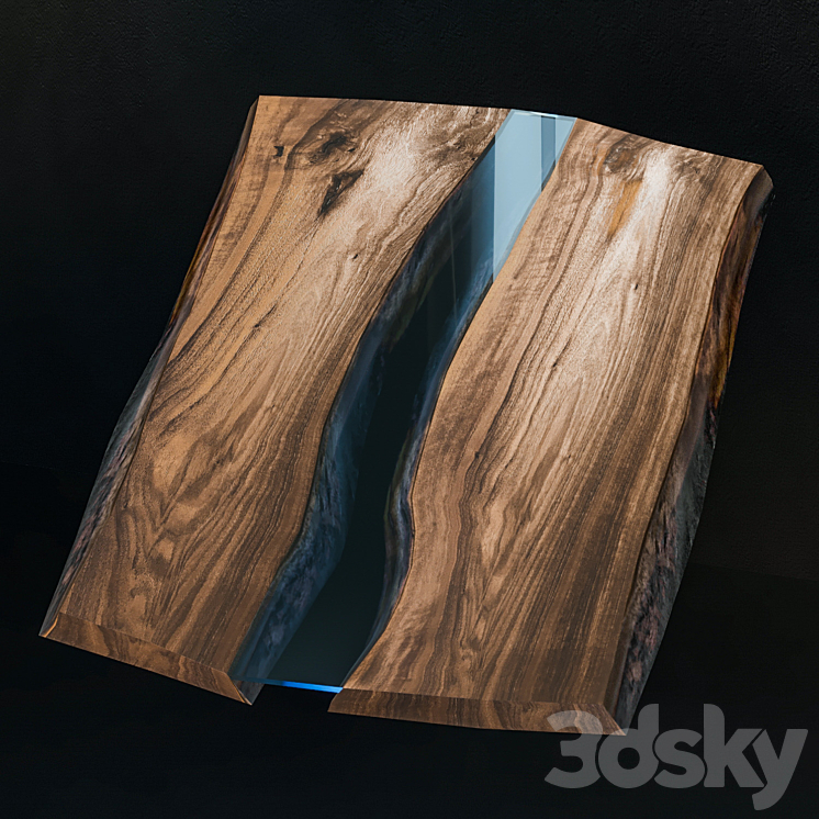 Walnut River Slab | Slab Stream from Nut 3DS Max Model - thumbnail 1