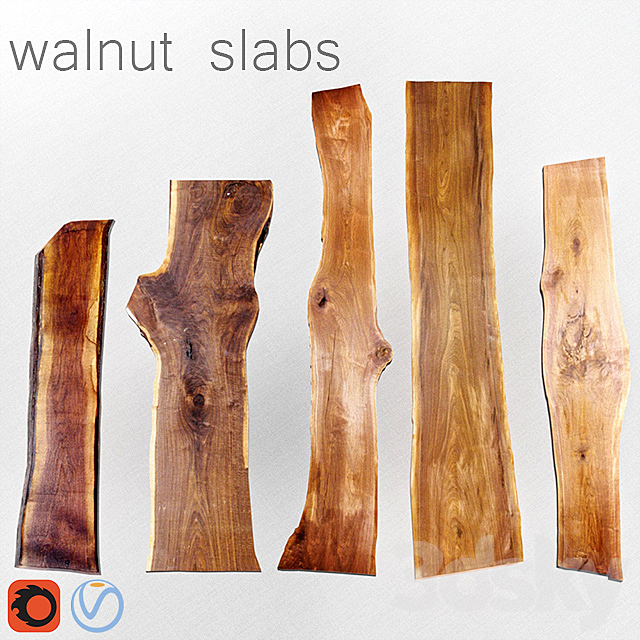 Walnut Slabs | Slabs from walnut 3DSMax File - thumbnail 1