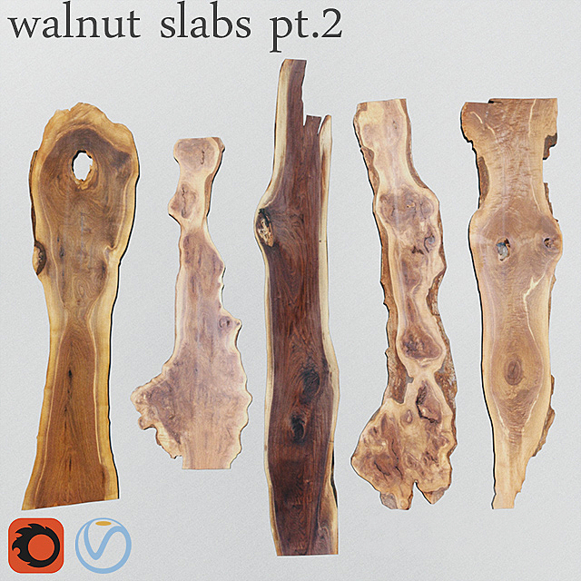 Walnut table slabs | Tables slabs from walnut 3DSMax File - thumbnail 1