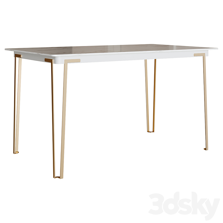 Weilai Dining Table 3DS Max Model - thumbnail 2