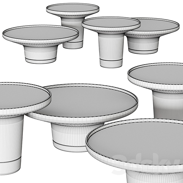 Wendelbo Won Poller Coffee Tables 3DS Max Model - thumbnail 2