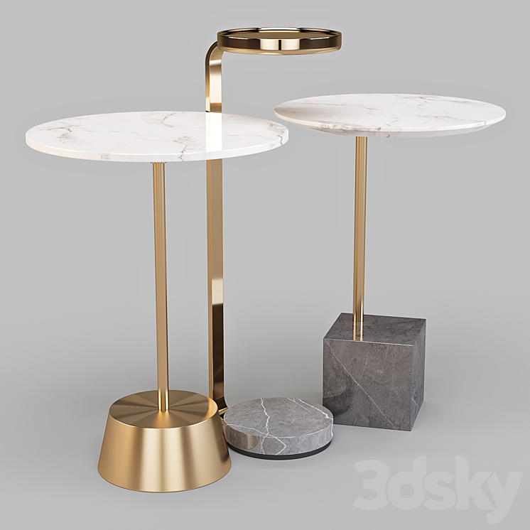 West Elm: Cube Maisie and Murray – Drink and Side Tables Set 02 3DS Max - thumbnail 1