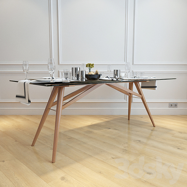 West elm-Jensen Dining Table 3DSMax File - thumbnail 1