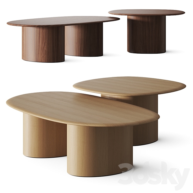 West Elm Organic Modular Coffee Tables 3dsMax Model - thumbnail 1