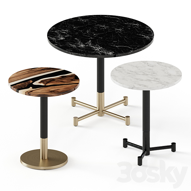 West Elm Round Bistro Table Set 3DSMax File - thumbnail 1