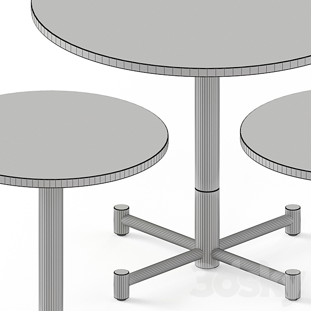 West Elm Round Bistro Table Set 3DSMax File - thumbnail 3