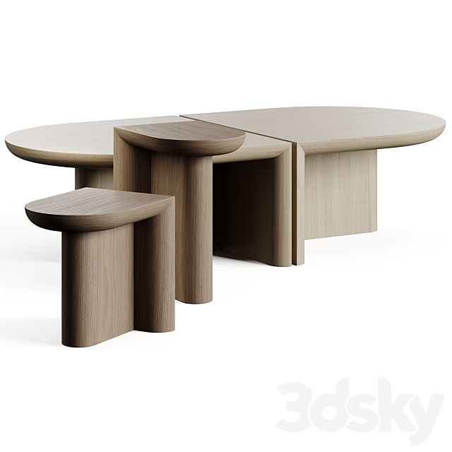 WeWood RE-FORM Coffee Side Tables 3DS Max Model - thumbnail 2