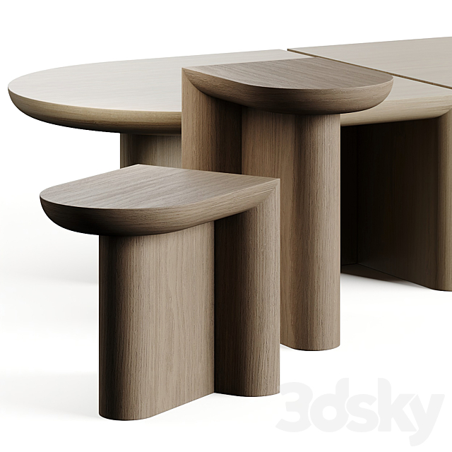 WeWood RE-FORM Coffee Side Tables 3DS Max Model - thumbnail 3