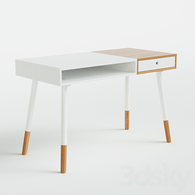 White desk Sonnenblick in Scandinavian style 3DS Max Model - thumbnail 2