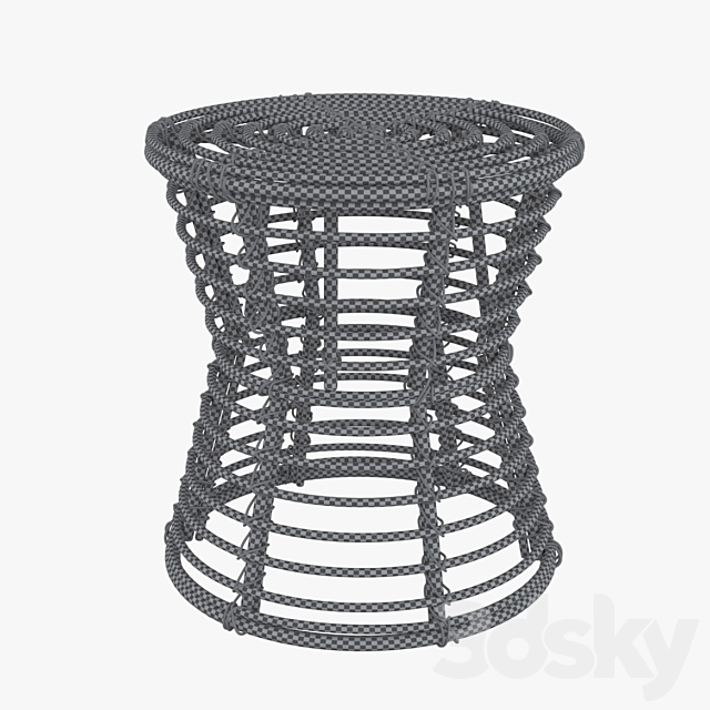 Wicker coffe table _ Rattan stool 3DSMax File - thumbnail 2