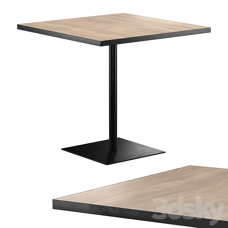 WIDE Square table 3DS Max Model - thumbnail 1