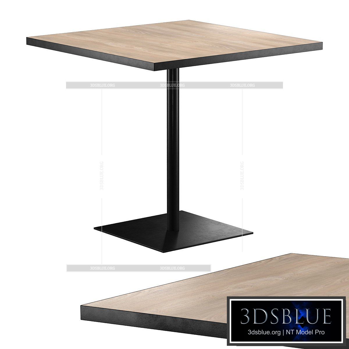 WIDE Square table 3DS Max - thumbnail 3