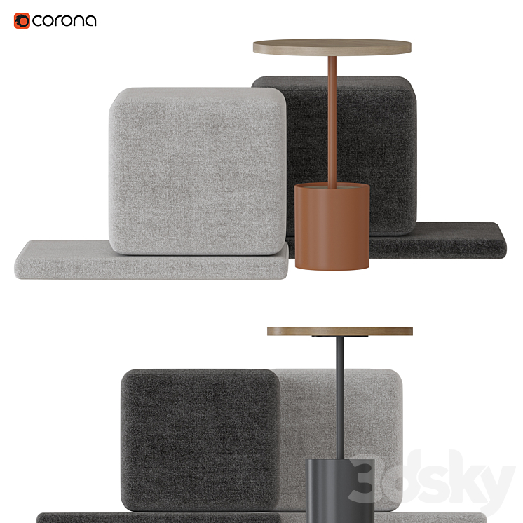 Woo Furniture | Coffee table set 3DS Max - thumbnail 1