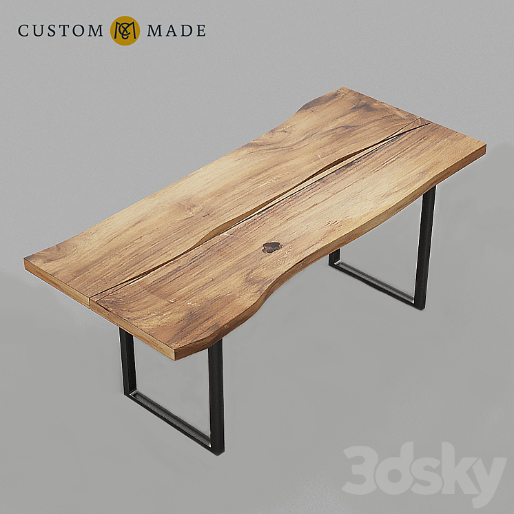 Wood Slab Table 3DS Max - thumbnail 1