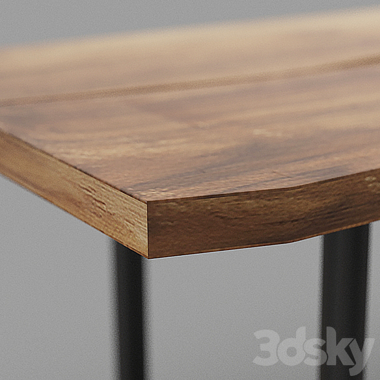 Wood Slab Table 3DS Max - thumbnail 2