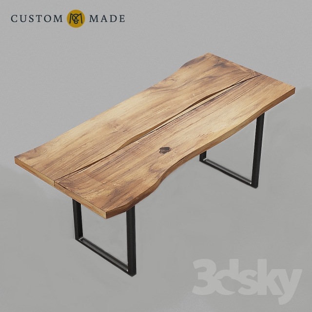 Wood Slab Table 3DS Max - thumbnail 3