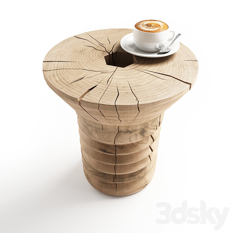 Wooden coffee table Riva 1920 3DS Max - thumbnail 2