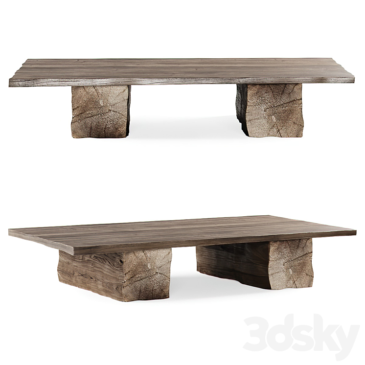 Wooden coffee table \/ Wooden coffee table 3DS Max - thumbnail 1