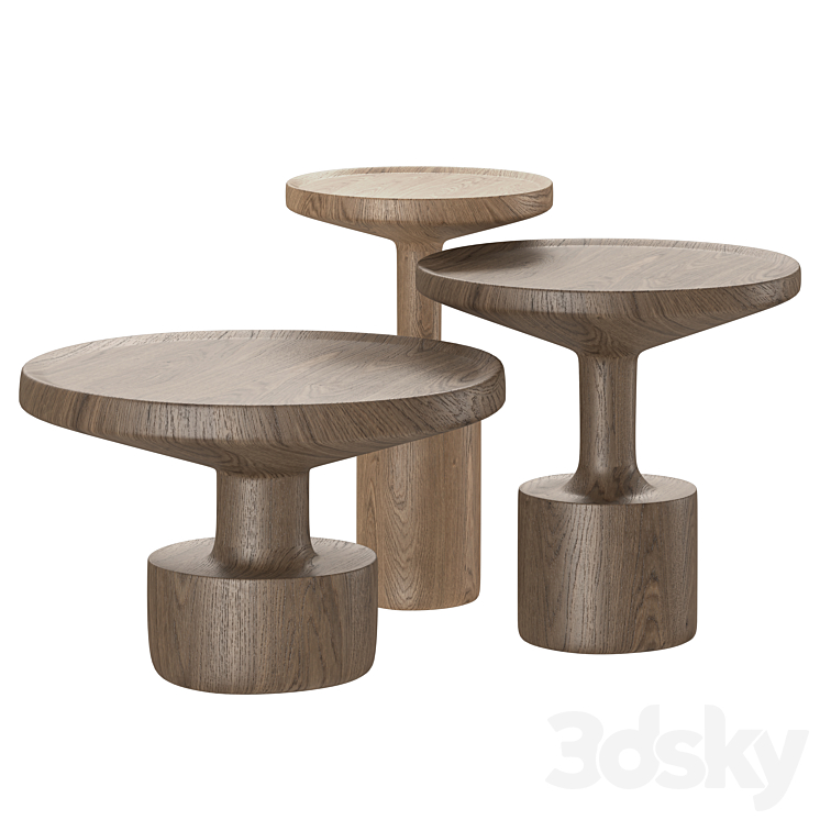 Wooden Coffee Tables Kigi by Linteloo 3DS Max Model - thumbnail 1