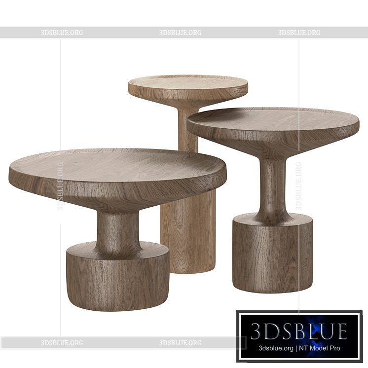 Wooden Coffee Tables Kigi by Linteloo 3DS Max - thumbnail 3