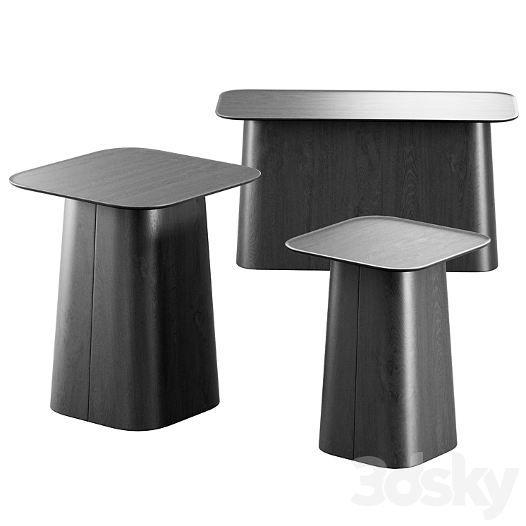 Wooden Side Tables by Vitra 3DS Max - thumbnail 1