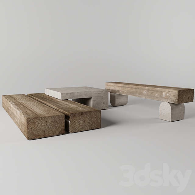 wooden table 3DSMax File - thumbnail 1