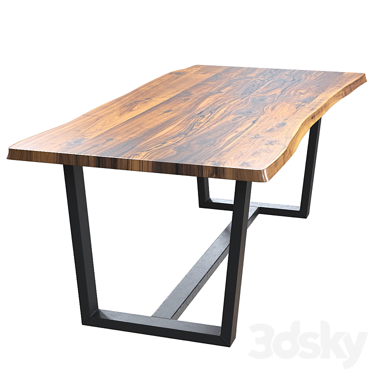 Wooden table slab 3DS Max Model - thumbnail 2