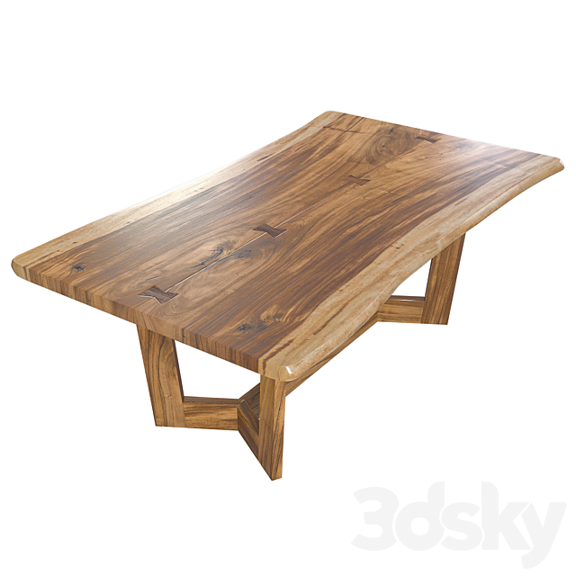 Wooden table slab 3ds Max - thumbnail 2