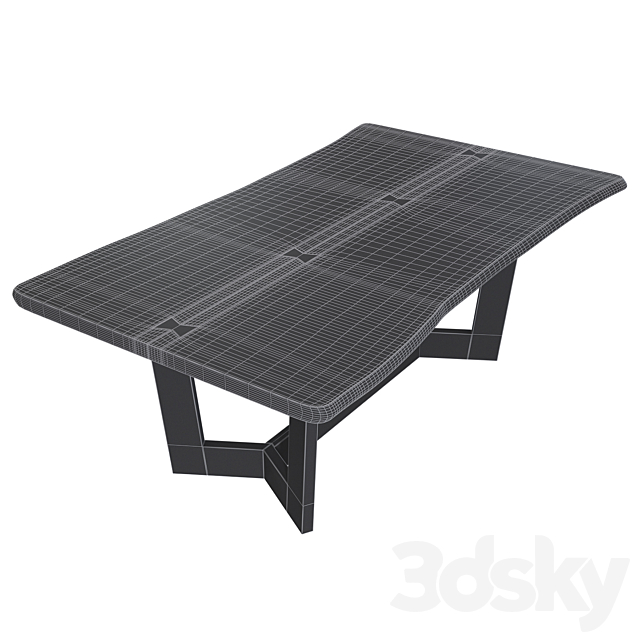 Wooden table slab 3ds Max - thumbnail 3