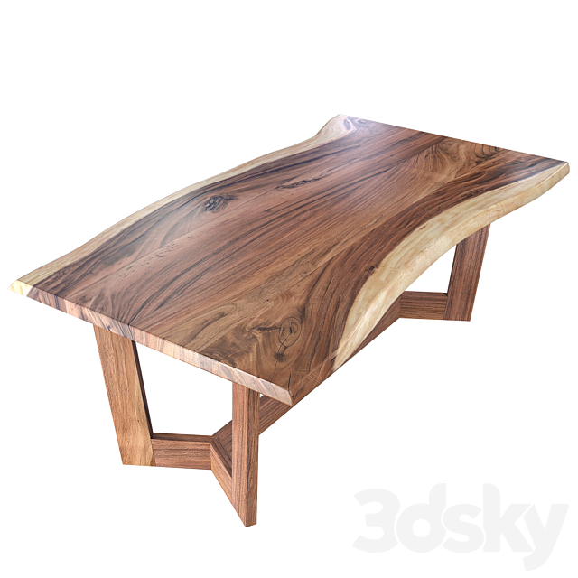 Wooden table slab 3ds Max - thumbnail 2