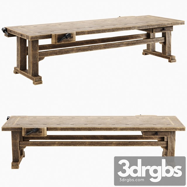 Wooden Workbench 3dsmax Download - thumbnail 1