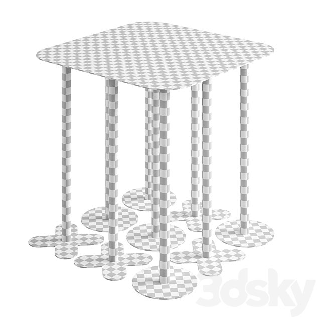 WoodFamily Metal table 3DS Max Model - thumbnail 3