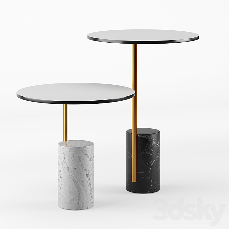 XAXA Carrara marble coffee table 3DS Max - thumbnail 1