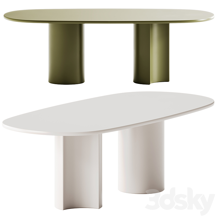 Zanotta BOL Oval table 3DS Max Model - thumbnail 1