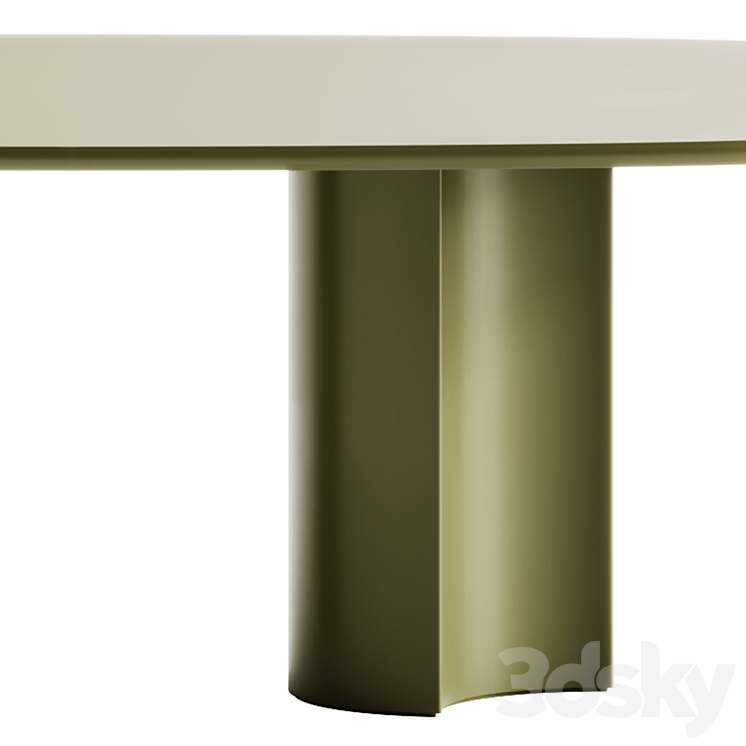 Zanotta BOL Oval table 3DS Max Model - thumbnail 2