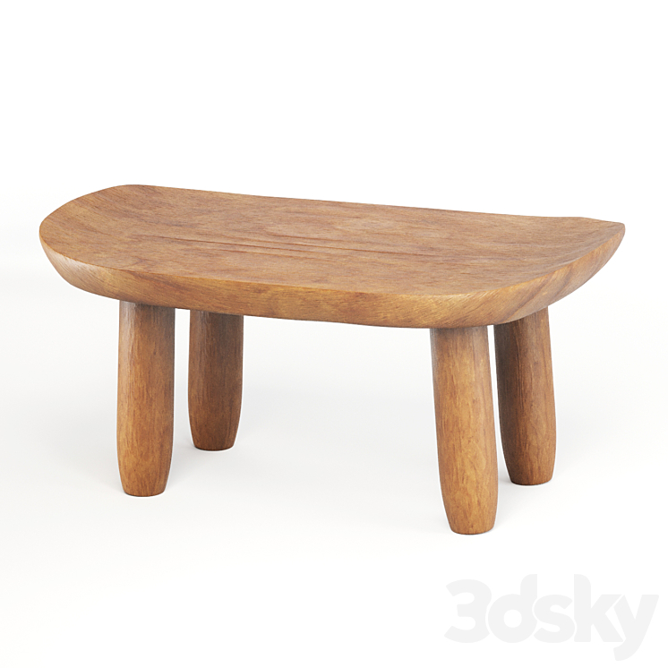 Zara Home Bowed Low Stool 3DS Max - thumbnail 2