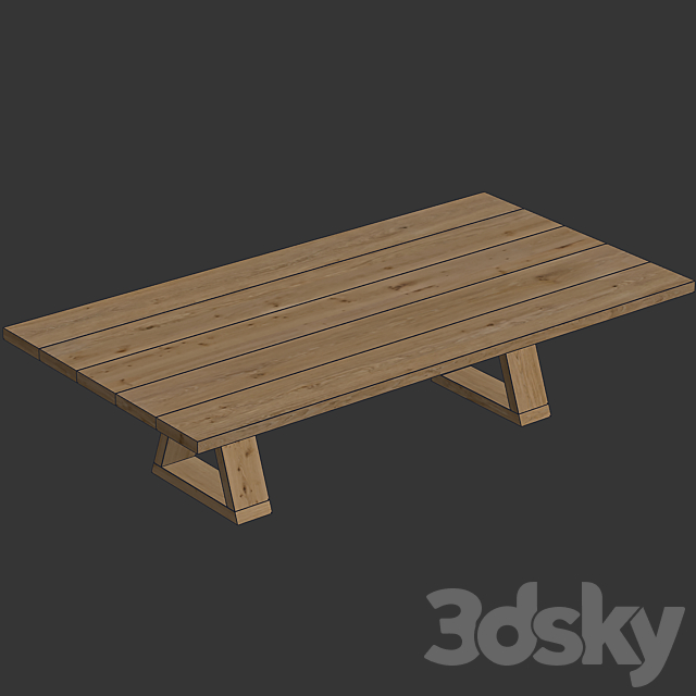 Zara Home – The oak coffee table 3DSMax File - thumbnail 5