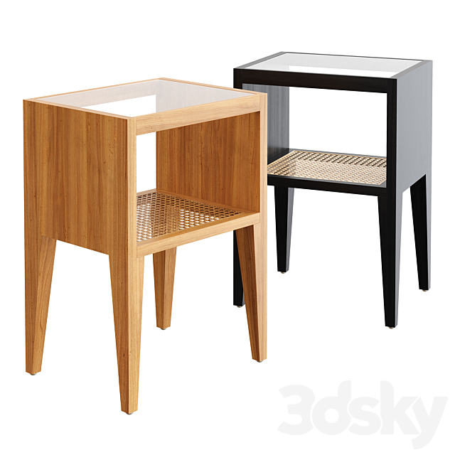 Zara Home – The wooden bedside table 3DS Max Model - thumbnail 2