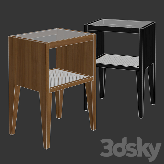 Zara Home – The wooden bedside table 3DS Max Model - thumbnail 3