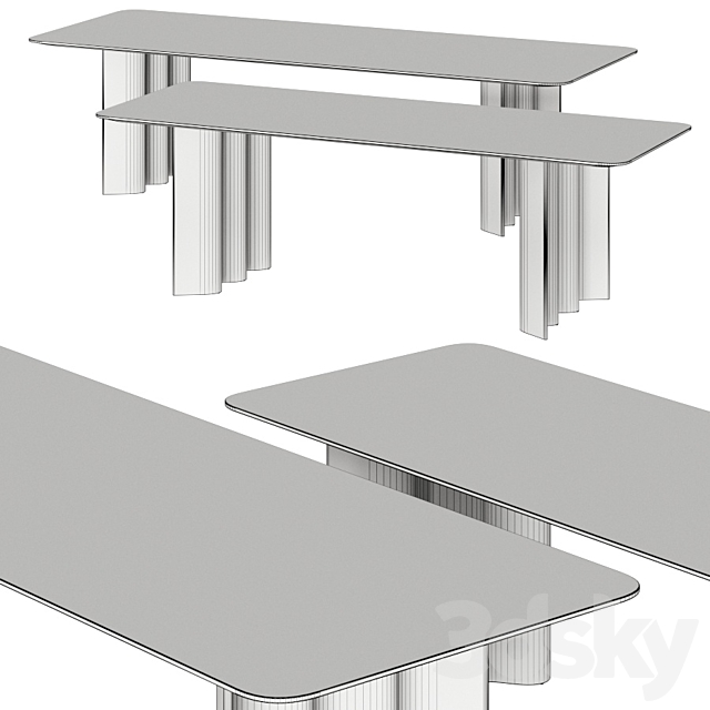 Zeitraum Curtain Dinning Tables 3DS Max Model - thumbnail 2