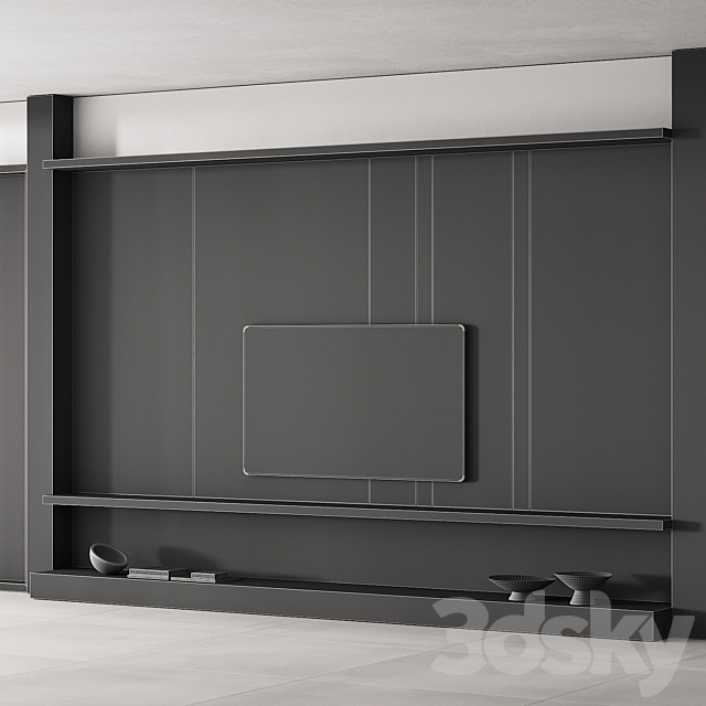 149 tv wall kit 01 modern japandi oak wood 01 3DSMax File - thumbnail 7