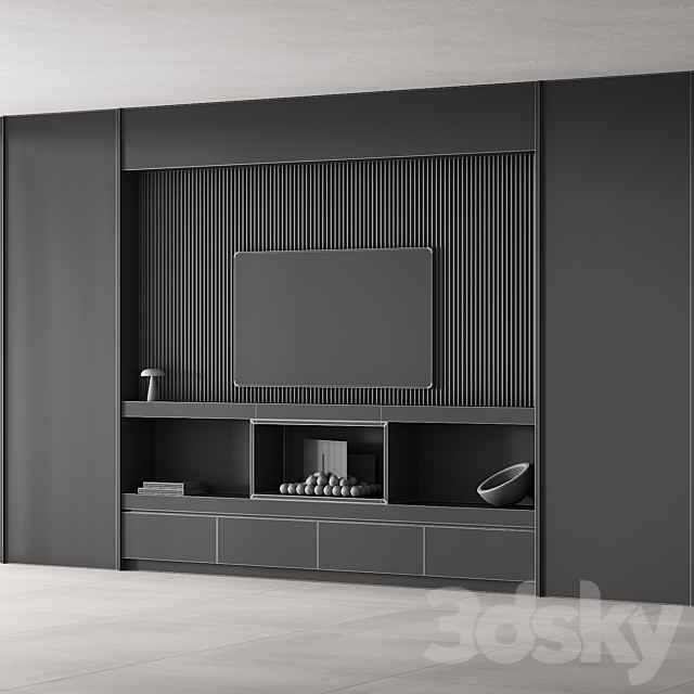 150 tv wall kit 02 modern japandi oak wood 02 3DSMax File - thumbnail 7